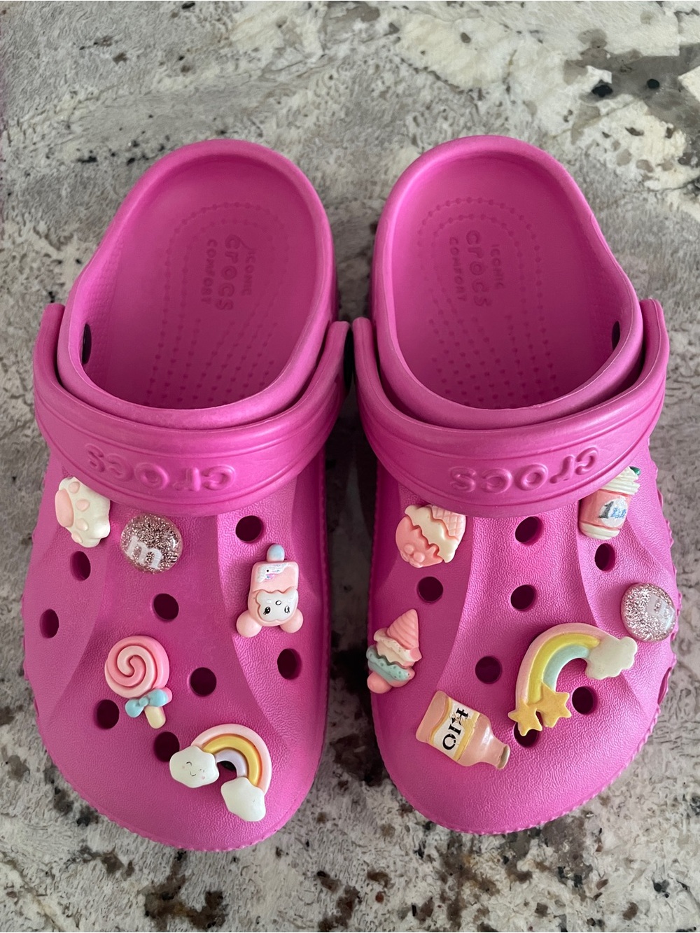 CROCS Kids Bright Pink Classic Clog Sandals